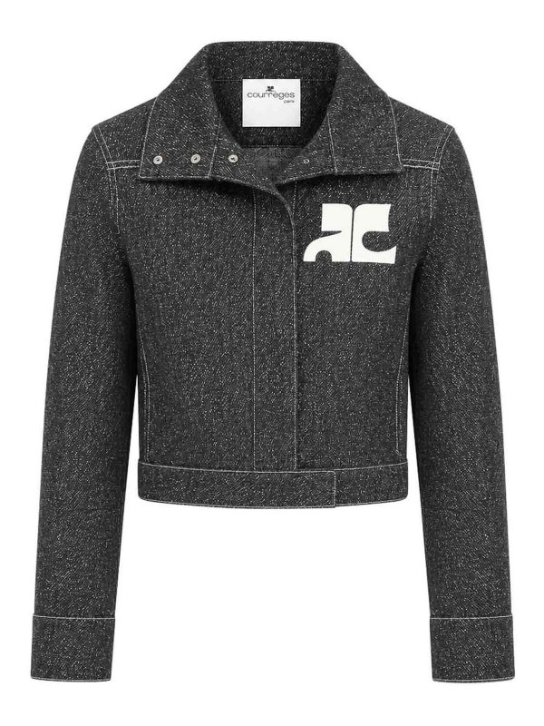 Courreges: denim jacket - Denim Tweed Jacket