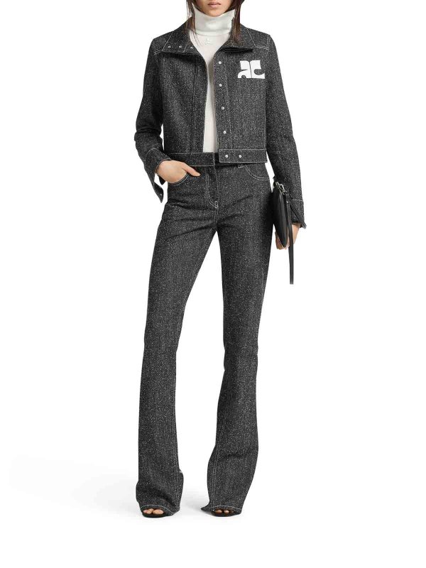 Courreges: denim jacket online - Denim Tweed Jacket