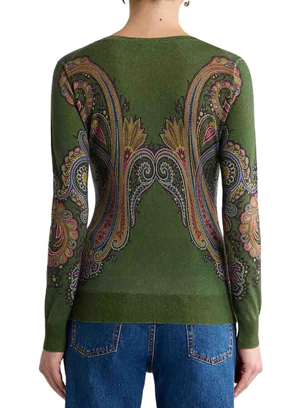 The Best Shops ETRO: Strickpullover mit Rundhalsausschnitt - Rundhalspullover - Grün