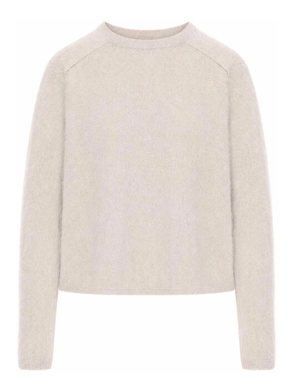 LISA YANG: Strickpullover mit Rundhalsausschnitt - Rundhalspullover - Nude