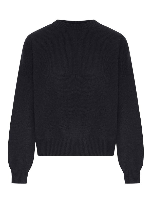LISA YANG: Strickpullover mit Rundhalsausschnitt - Rundhalspullover - Schwarz