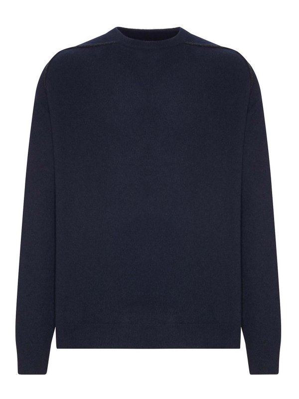 Maison Margiela: クルーネック - クルーネック - ブルー