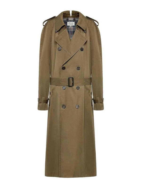 Maison Margiela: トレンチコート - トレンチコート - 緑