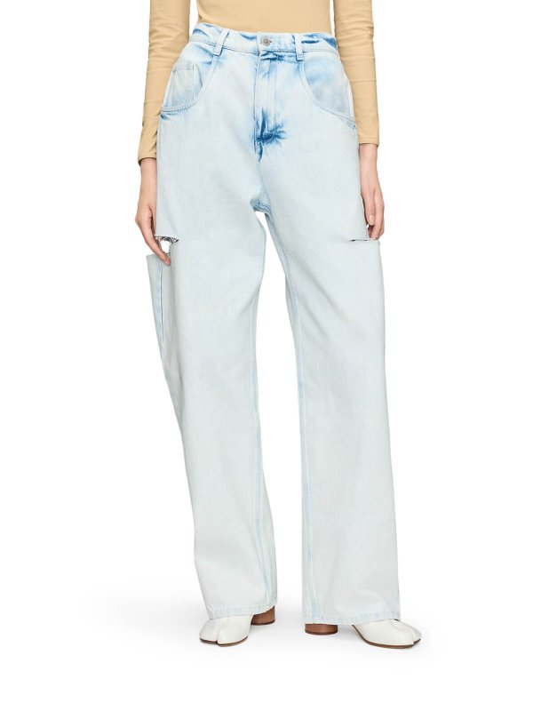 Maison Margiela: ストレートジーンズ online - ストレートジーンズ - ヌードカラー