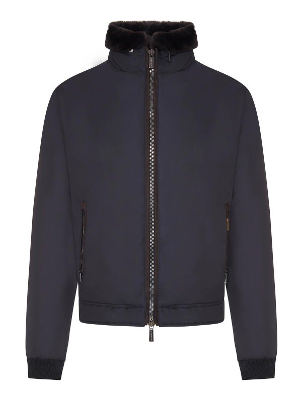 MOORER: bombers - Technical Fabric Bomber Jacket