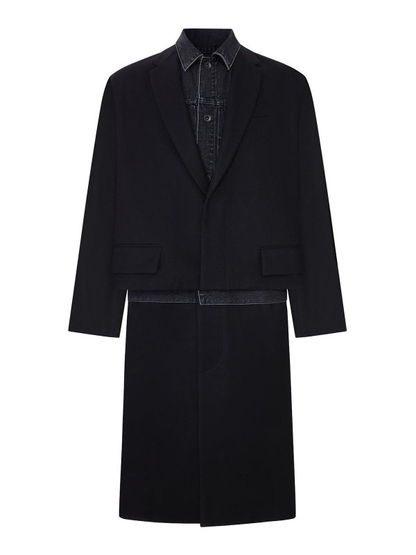 Sacai: ニーレングスコート - 膝丈コート - 黒