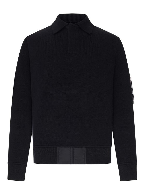 Sacai: ポロシャツ - ポロシャツ - 黒