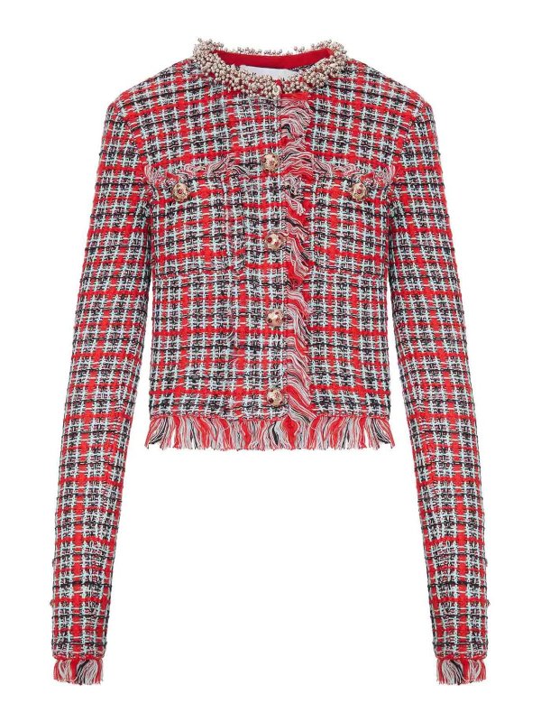 Self Portrait: short dresses - Multicolor Tweed Short Jacket