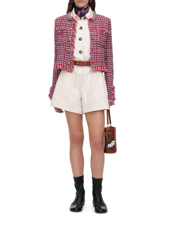 Self Portrait: short dresses online - Multicolor Tweed Short Jacket