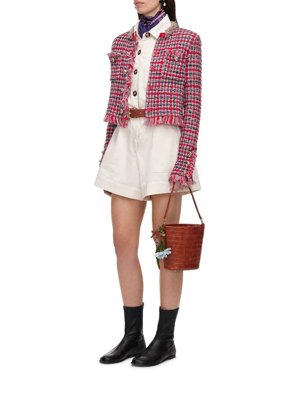 The Best Shops Self Portrait: short dresses - Multicolor Tweed Short Jacket