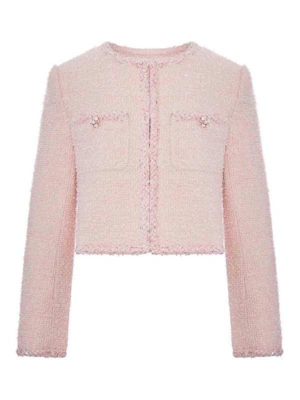 Self Portrait: padded coats - Cropped Boucle Jacket