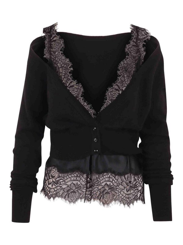 ERMANNO SCERVINO: カーディガン - カーディガン - 黒