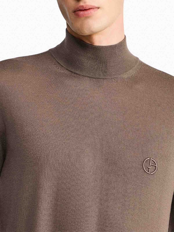 クルーネック - ブラウン shop online: GIORGIO ARMANI