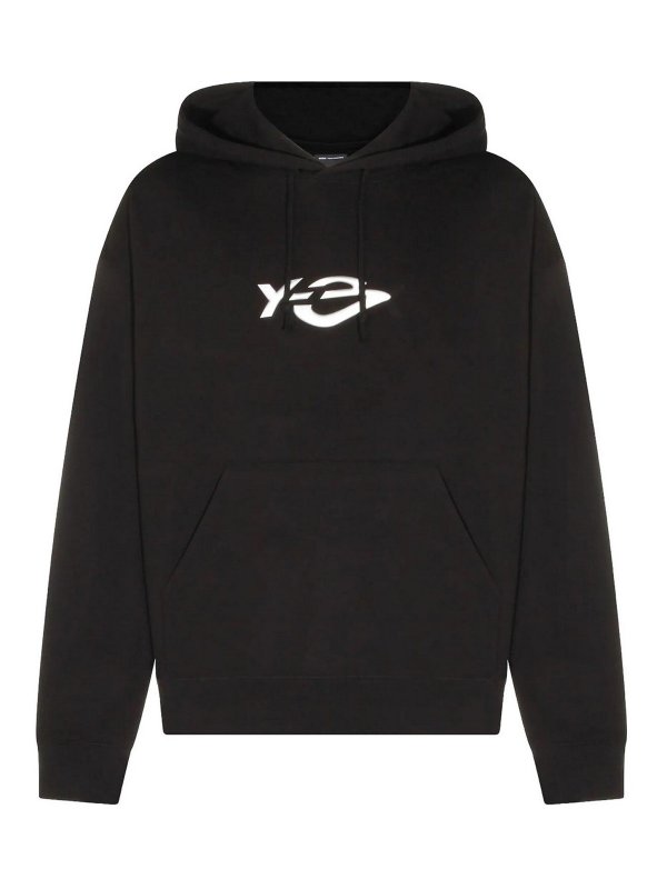 Y-3: Sudaderas y suéteres - Sudadera - Negro