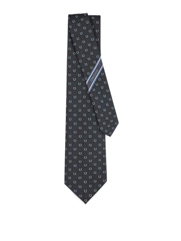 SALVATORE FERRAGAMO: Corbatas y pajaritas - Corbata - Gris