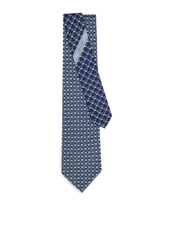 SALVATORE FERRAGAMO: Corbatas y pajaritas - Corbata - Azul