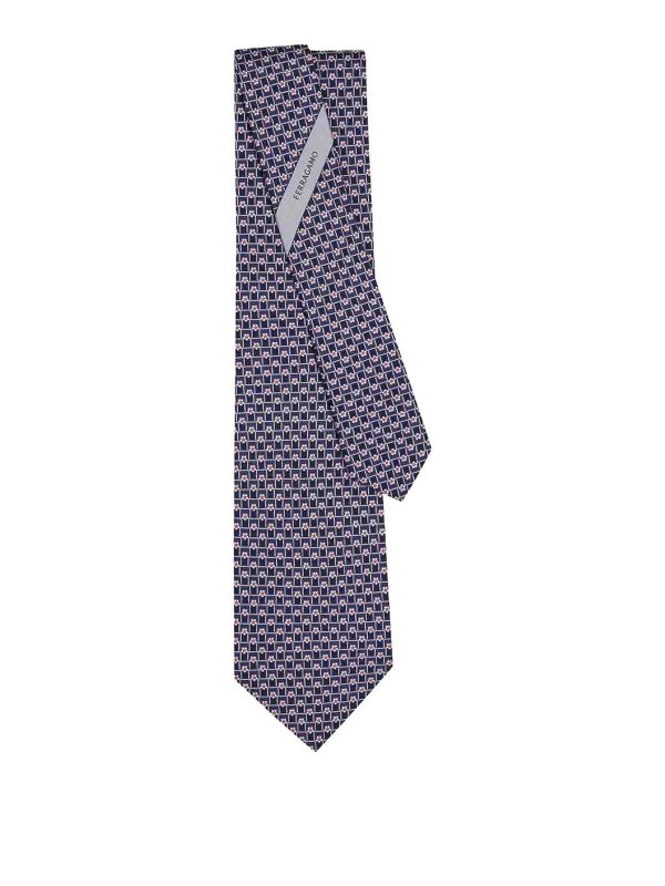 SALVATORE FERRAGAMO: Corbatas y pajaritas - Corbata - Azul
