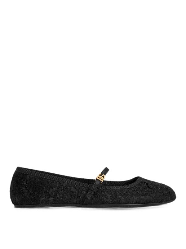 DOLCE & GABBANA: フラットシューズ - フラットシューズ - 黒