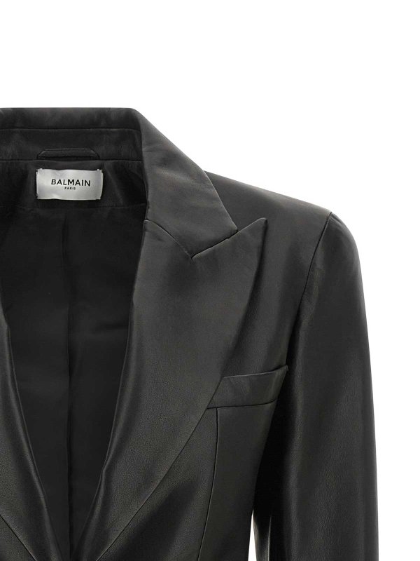 The Best Shops Balmain: レザージャケット - レザージャケット - 黒