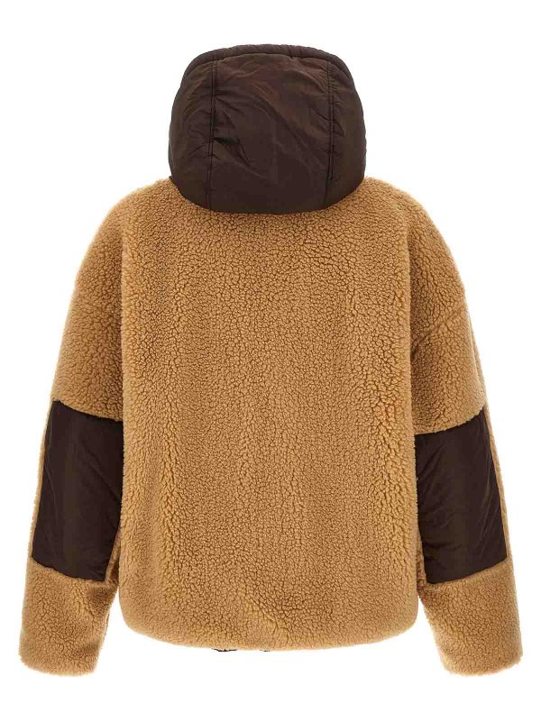The Best Shops DSQUARED2: Fur & Shearling Coats - Teddy Reversible Jacket With Logo Patch