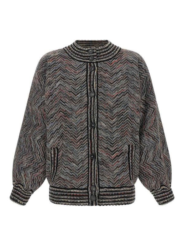 MISSONI: bombers - Chevron Knit Bomber Jacket