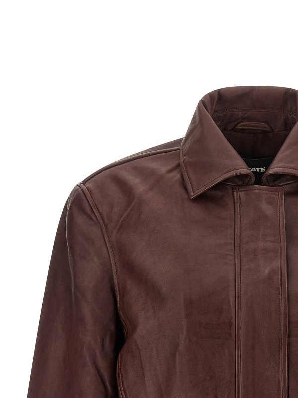 The Best Shops ROTATE Birger Christensen: レザージャケット - レザージャケット - ボルドー