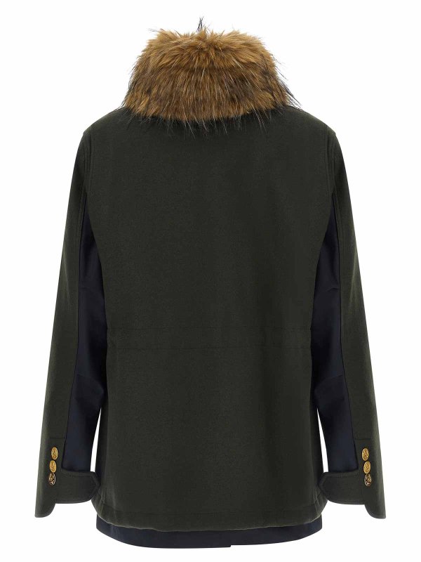 The Best Shops Sacai: 毛皮＆シアリングコート - 毛皮/ムートンコート - 緑