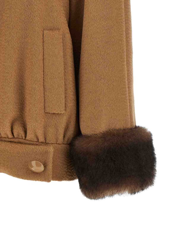 毛皮/ムートンコート - ブラウン shop online: VALENTINO GARAVANI