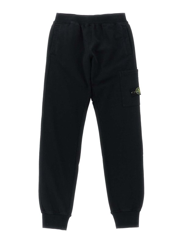 Stone Island Junior: スウェットパンツ - トラックスーツ ボトムス - 黒