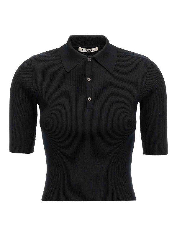 AURALEE: Poloshirts - Poloshirt - Schwarz