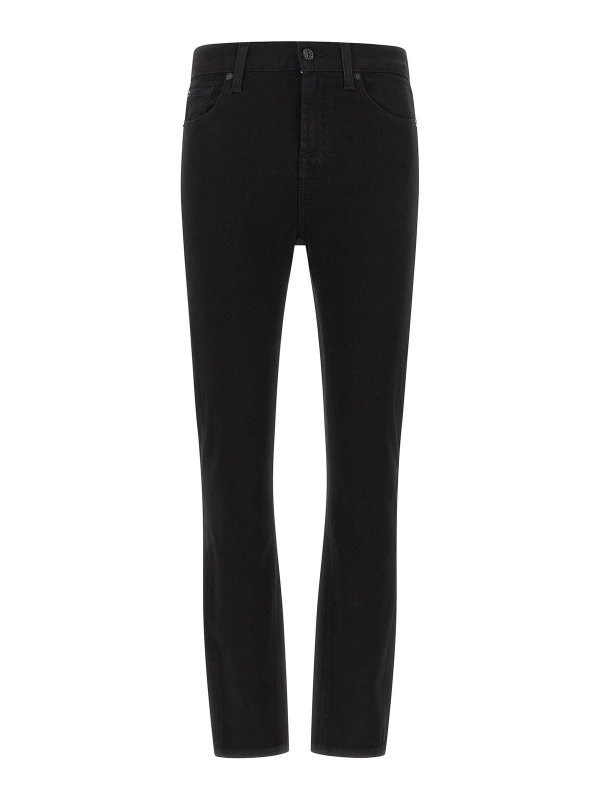 7 FOR ALL MANKIND: スキニージーンズ - スキニージーンズ - 黒