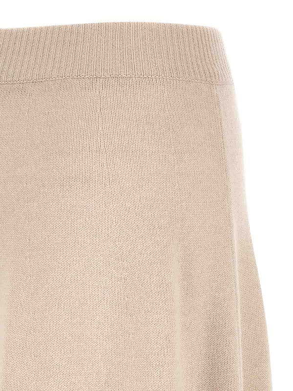膝丈/ミディスカート - ベージュ shop online: AGNONA