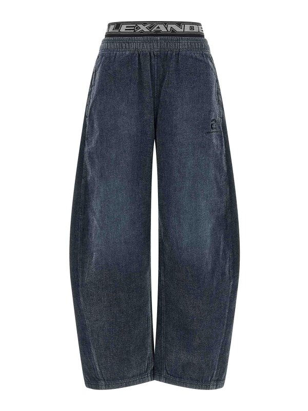ALEXANDER WANG: ストレートジーンズ - ストレートジーンズ - 黒