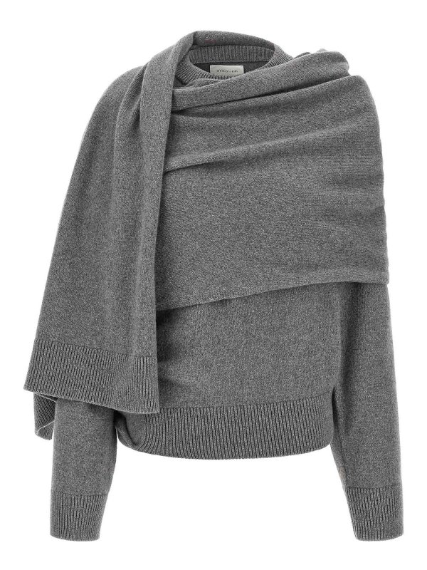 ARMARIUM: Strickpullover mit Rundhalsausschnitt - Rundhalspullover - Grau