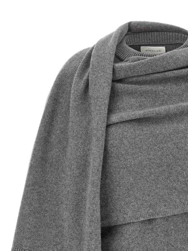 The Best Shops ARMARIUM: Strickpullover mit Rundhalsausschnitt - Rundhalspullover - Grau