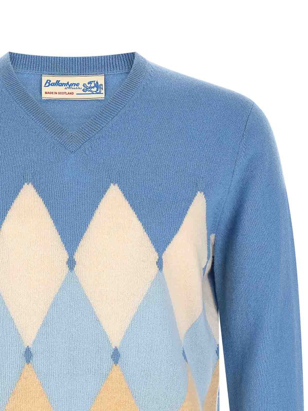 The Best Shops BALLANTYNE: Strickpullover mit Rundhalsausschnitt - Rundhalspullover - Hellblau