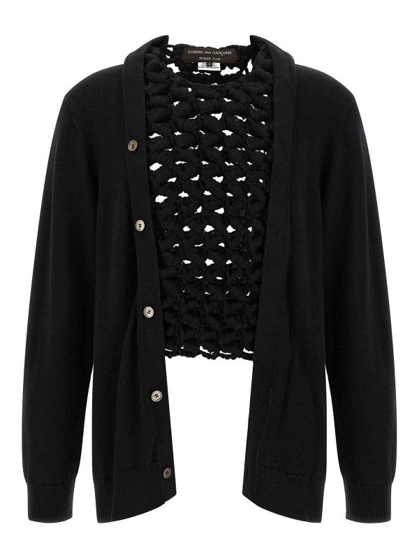 COMME DES GARÇONS HOMMES PLUS: カーディガン - カーディガン - 黒