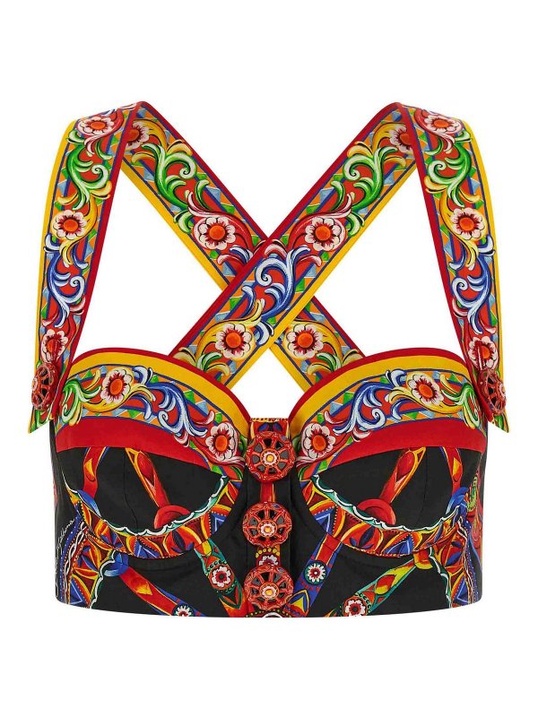 DOLCE & GABBANA: トップス＆タンクトップ - トップ/タンクトップ - マルチカラー