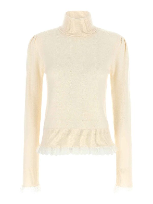 GANNI: Rollkragenpullover  und Polo-Ausschnitt - Rollkragenpullover - Weiß