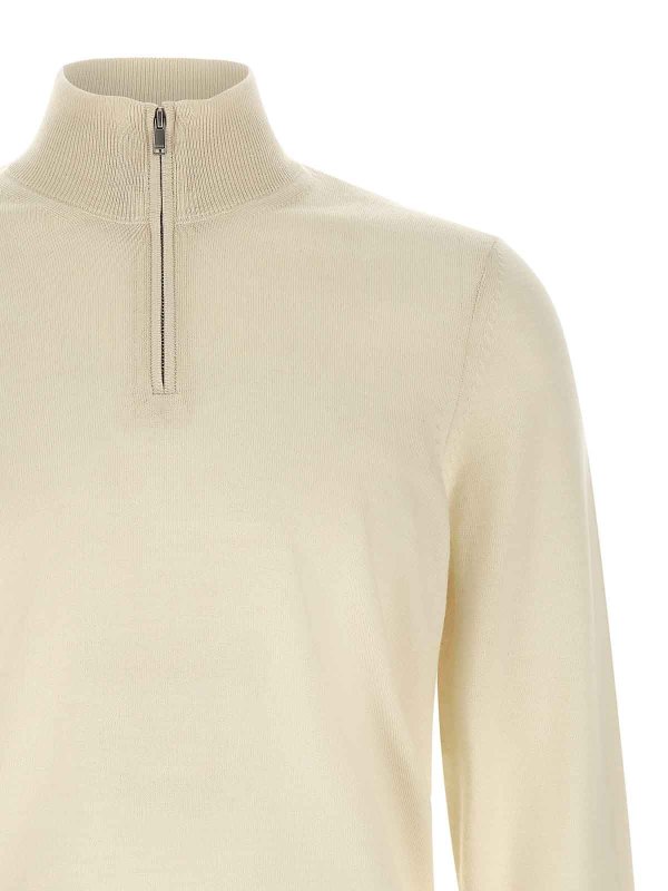 The Best Shops Hugo Boss: Strickpullover mit Rundhalsausschnitt - Rundhalspullover - Beige