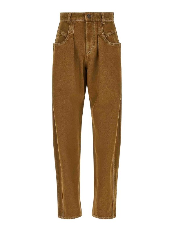 ISABEL MARANT: ストレートジーンズ - ストレートジーンズ - ブラウン