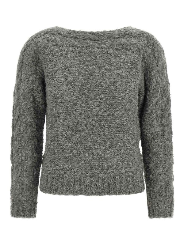 ISABEL MARANT: Strickpullover mit Rundhalsausschnitt - Rundhalspullover - Grau