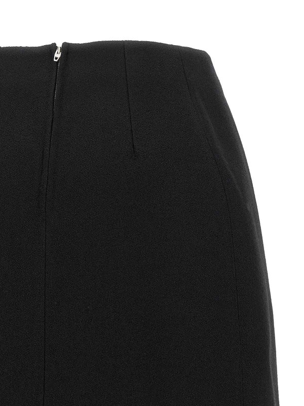 膝丈/ミディスカート - 黒 shop online: JIL SANDER