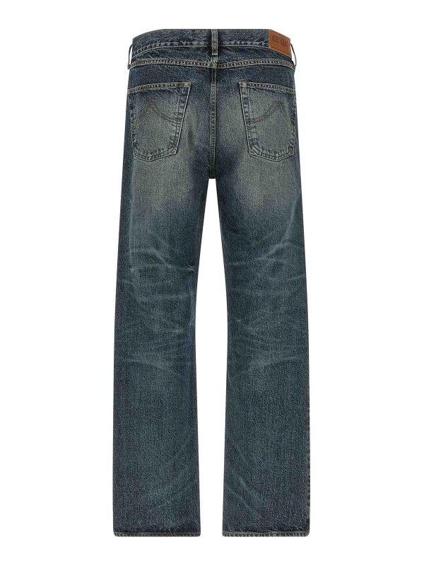 KENZO: straight leg jeans online - Boke Flower Button Jeans