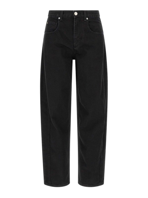 Isabel Marant Etoile: Jeans Rectos - Vaqueros Rectos - Negro