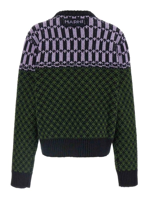 Marni: Suéteres con cuello pico online - Suéter Cuello Redondo - Multicolor