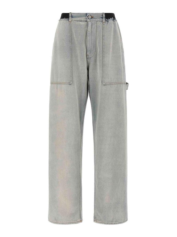 MM6 MAISON MARGIELA: ストレートジーンズ - ストレートジーンズ - ライトブルー