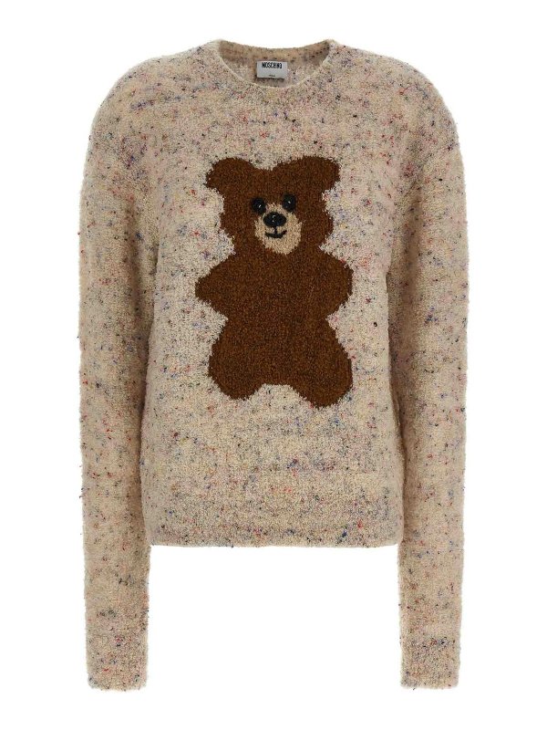 MOSCHINO: Strickpullover mit Rundhalsausschnitt - Rundhalspullover - Bunt