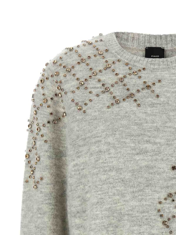 The Best Shops Pinko: crew necks - Rhinestone Sweater