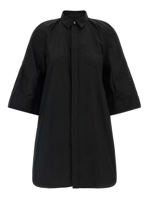 Sacai: ニーレングスドレス - 膝丈ドレス - 黒